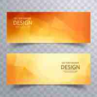 Free vector modern orange polygonal banners