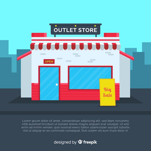 Free vector modern outlet composition with flat design