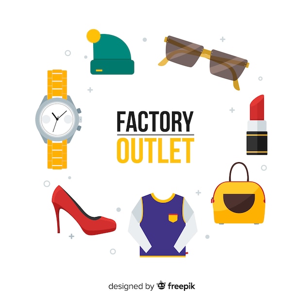 Modern outlet composition with flat design