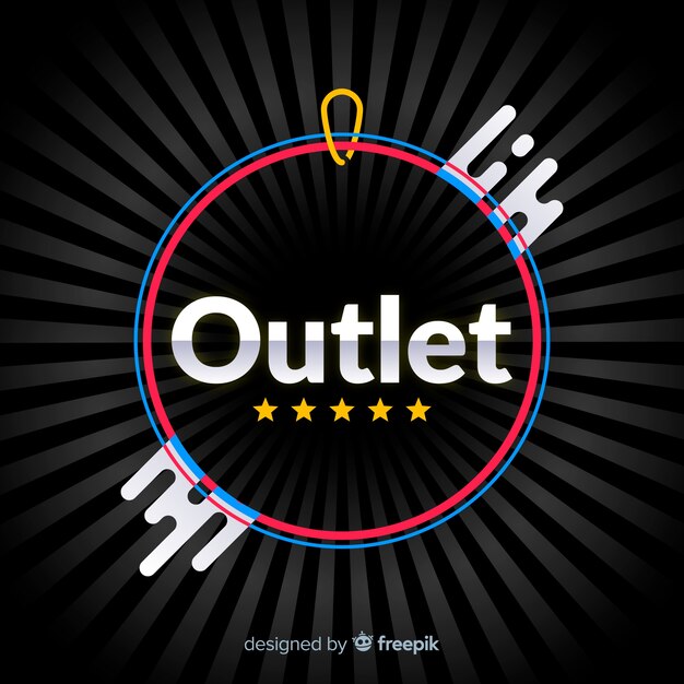 Modern outlet composition with flat design