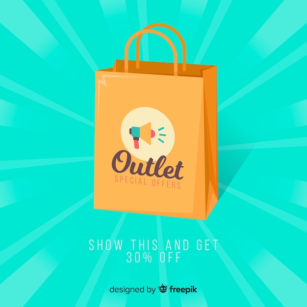 Free vector modern outlet composition with flat design