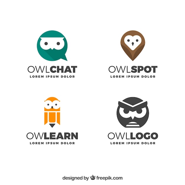 Modern owl logo collection