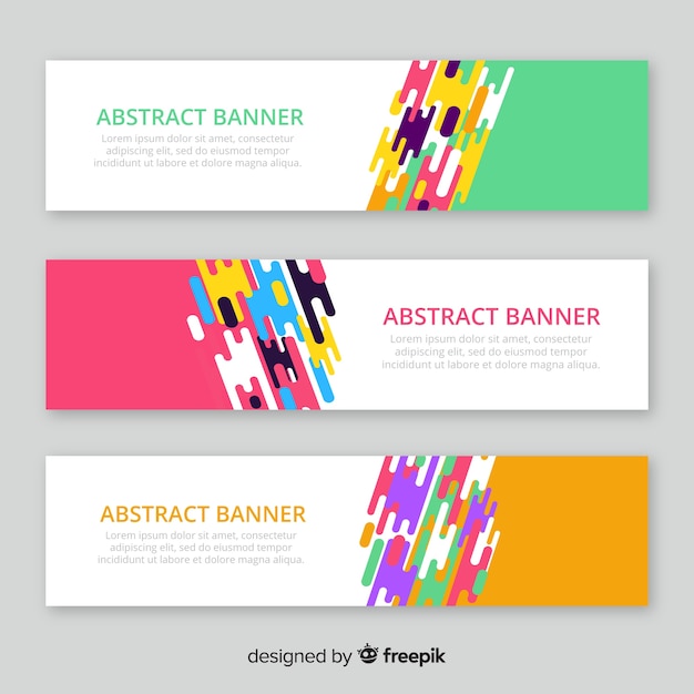 Modern pack of abstract banners with flat design