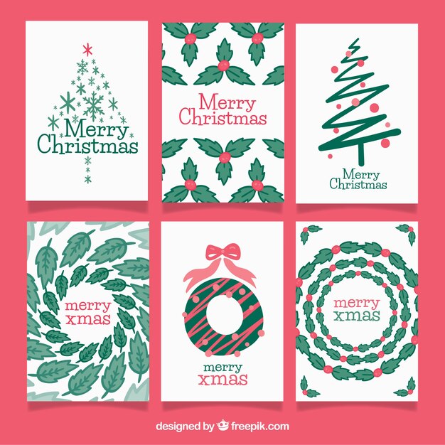 Modern pack of christmas cards