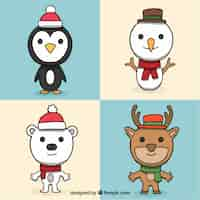 Free vector modern pack of christmas characters