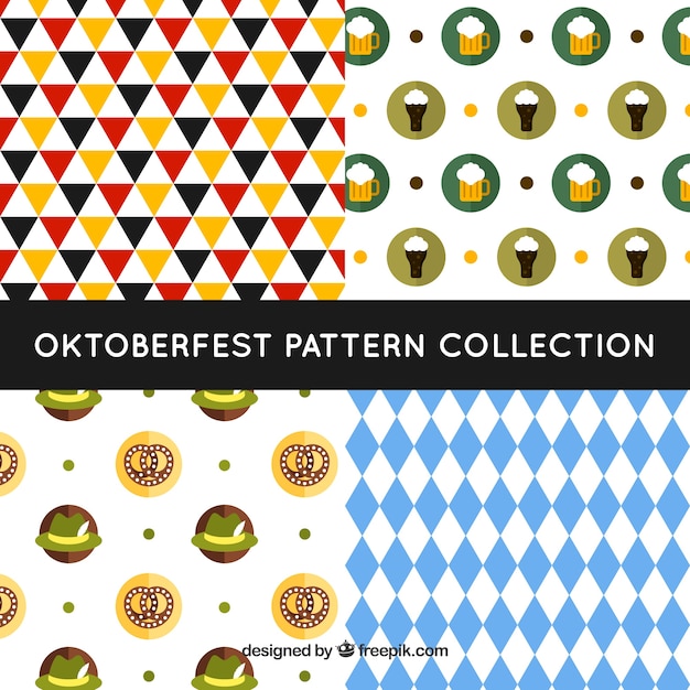 Free vector modern pack of oktoberfest patterns