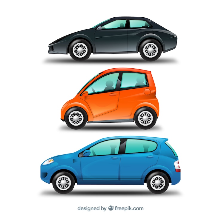 Free Vector modern pack of urban cars