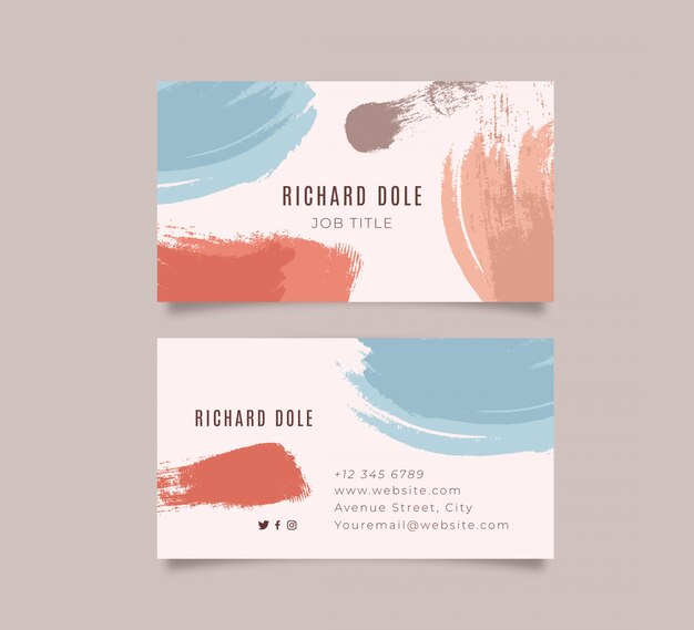 Modern painted business card