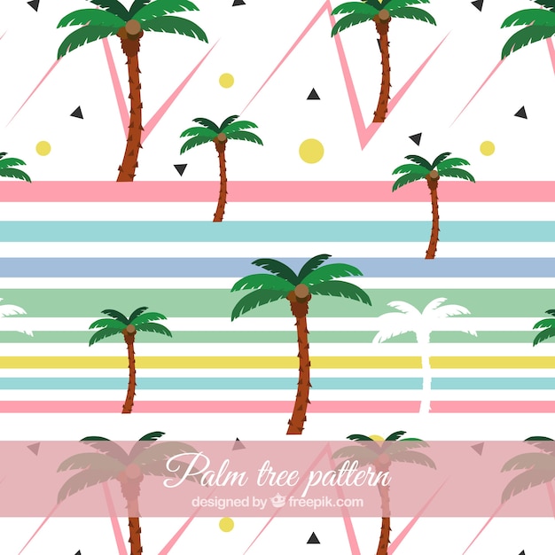 modern pattern with geometric shapes and palm trees