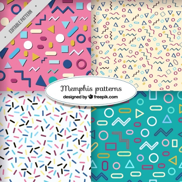 Modern patterns with little geometric shapes