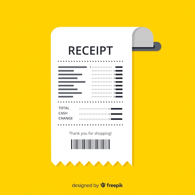 Free vector modern payment receipt in flat style