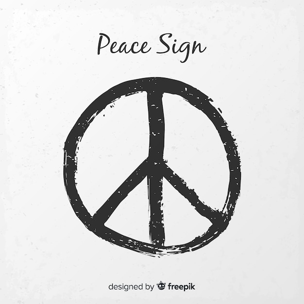 Modern peace symbol with grunge style