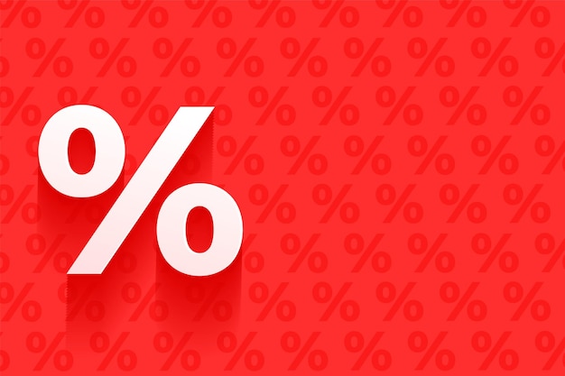 Modern percentage icon background with blank space for investment vector