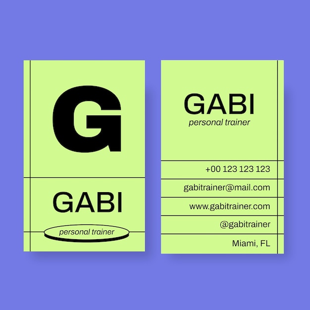 modern personal trainer business card