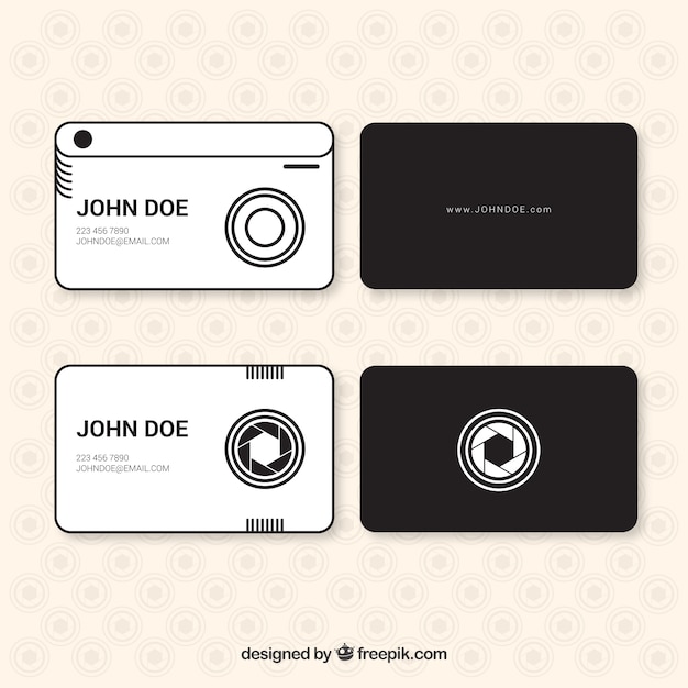 Modern photo studio cards in linear style