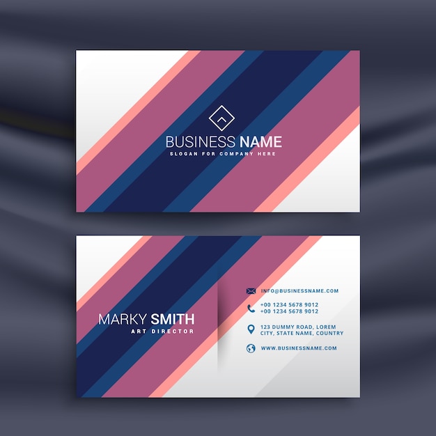 Modern pink and blue business card