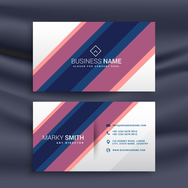 Modern pink and blue business card