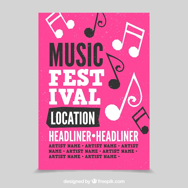 Free vector modern pink flyer concept for music party