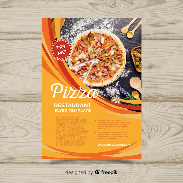 Free Modern Pizza Restaurant Flyer Template Svg Dxf Eps Png All Cut Files Background