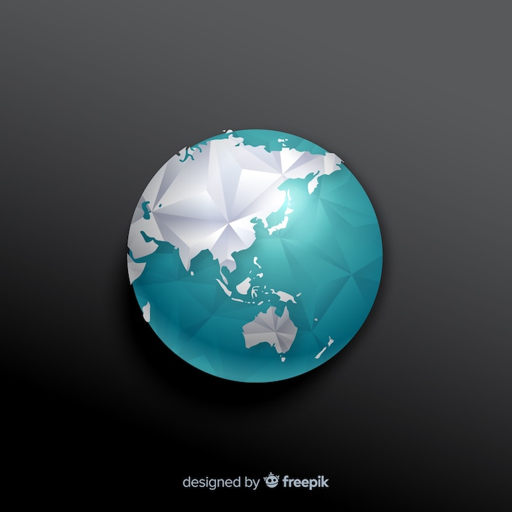 Free Vector modern planet earth composition with polygonal style