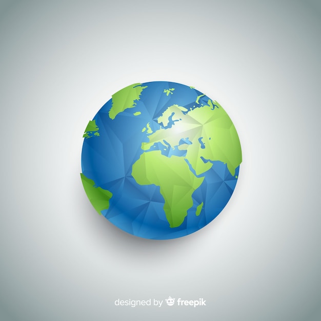 Modern planet earth composition with polygonal style