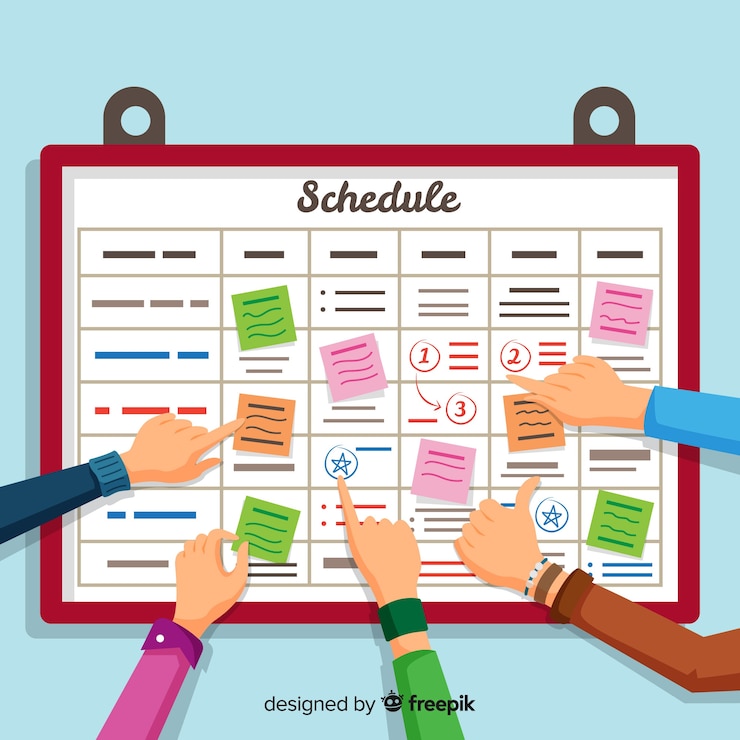 Free Vector modern planning schedule template