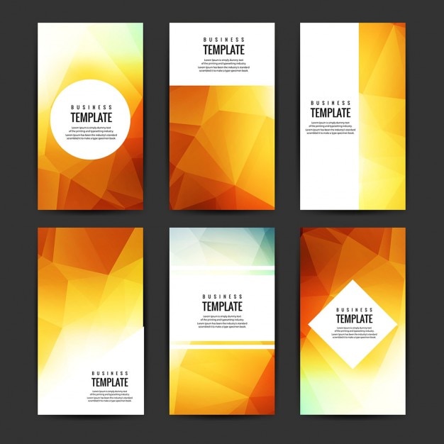 Modern polygon brochure set