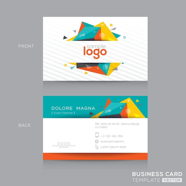 Free vector modern polygonal corporate card