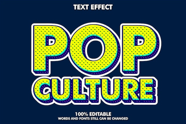 Modern pop art editable text