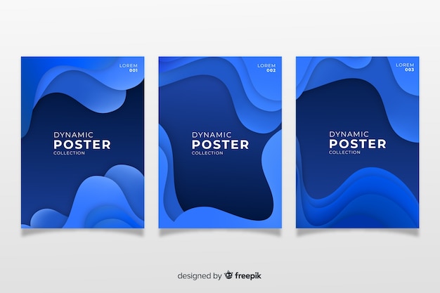 Modern poster template with dynamic shapes