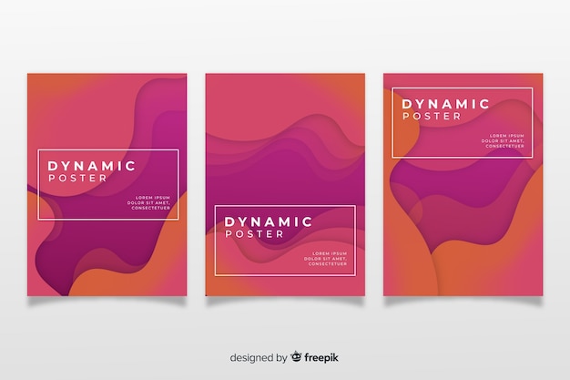 Modern poster template with dynamic shapes