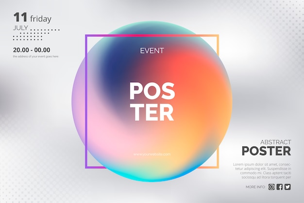 Modern Poster Template with Holographic Gradient