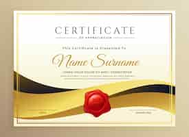 Free vector modern premium certificate template design