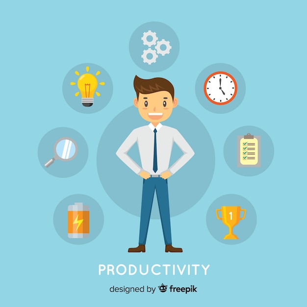 Modern productivity concept with flat design