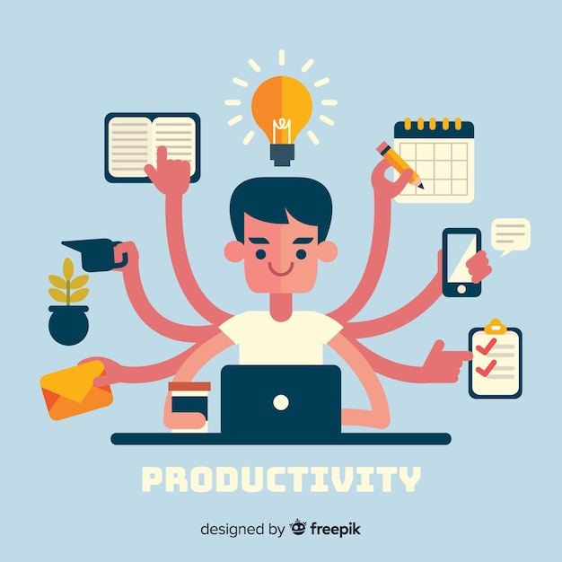 Free vector modern productivity concept with flat design