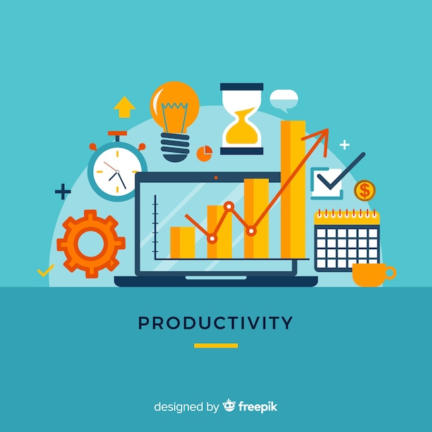 Free vector modern productivity concept with flat design