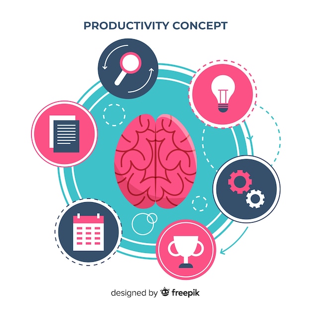 Free vector modern productivity concept with flat design