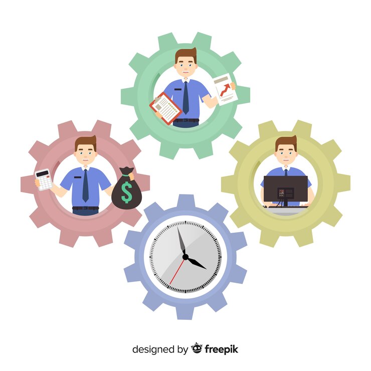 무료 Vector 평면 디자인의 현대적인 생산성 개념