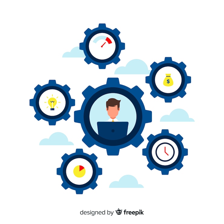 Free Vector modern productivity concept with flat design