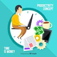 Free vector modern productivity concept with flat design