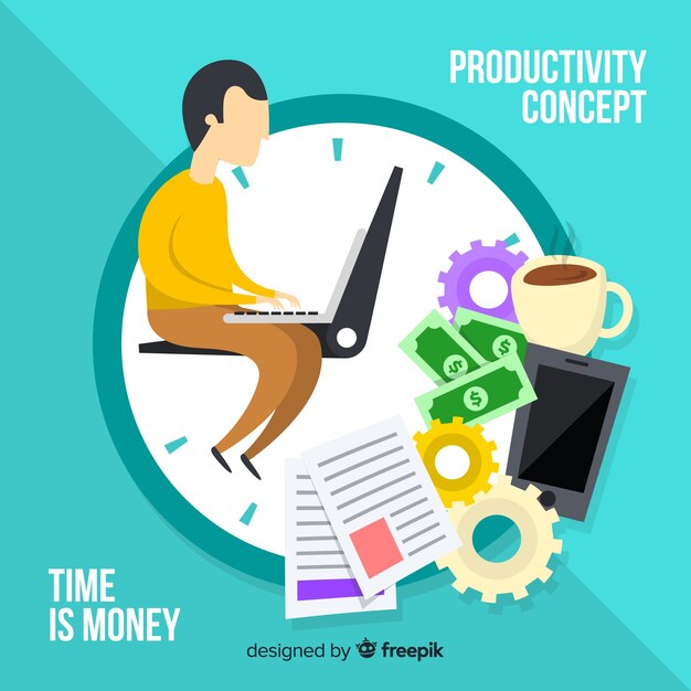 Modern productivity concept with flat design