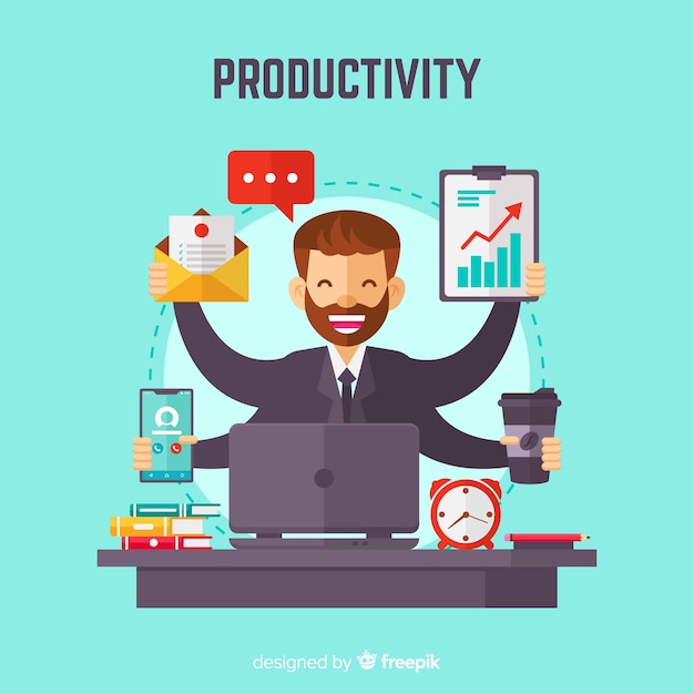 Modern productivity concept with flat design