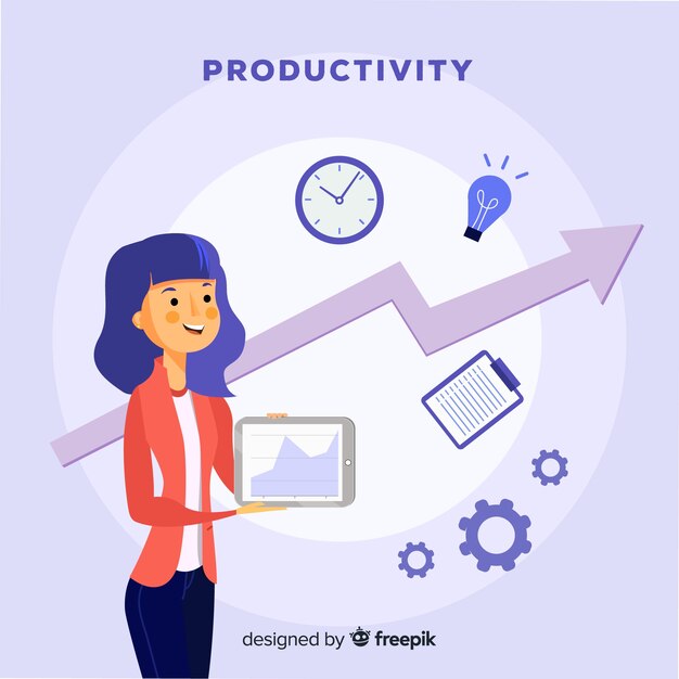 Modern productivity concept with flat design