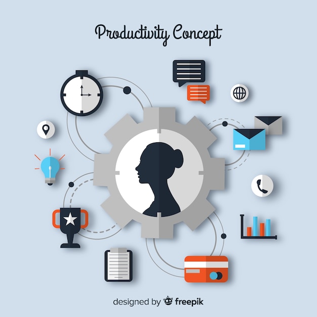 Free vector modern productivity concept with flat design