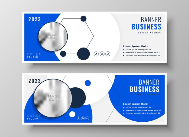 Modern professional blue business presentation banner design