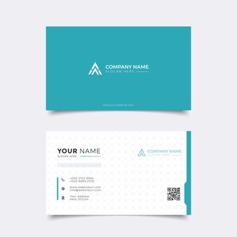 Modern professional business card blue premium vector