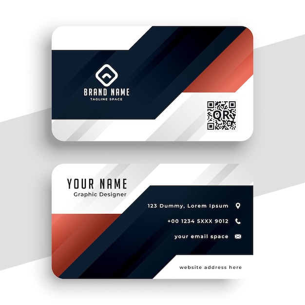 Free vector modern professional business card template in geometric shape style