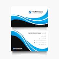 Free vector modern professional business card with abstract shapes