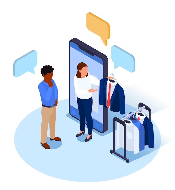 Free Vector modern professions isometric concept with young female as digital stylist vector illustration