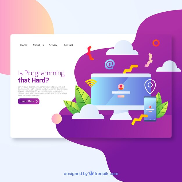 Modern programming landing page concept